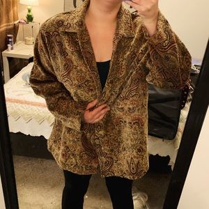 VINTAGE Beige Embroidered Tapestry jacket